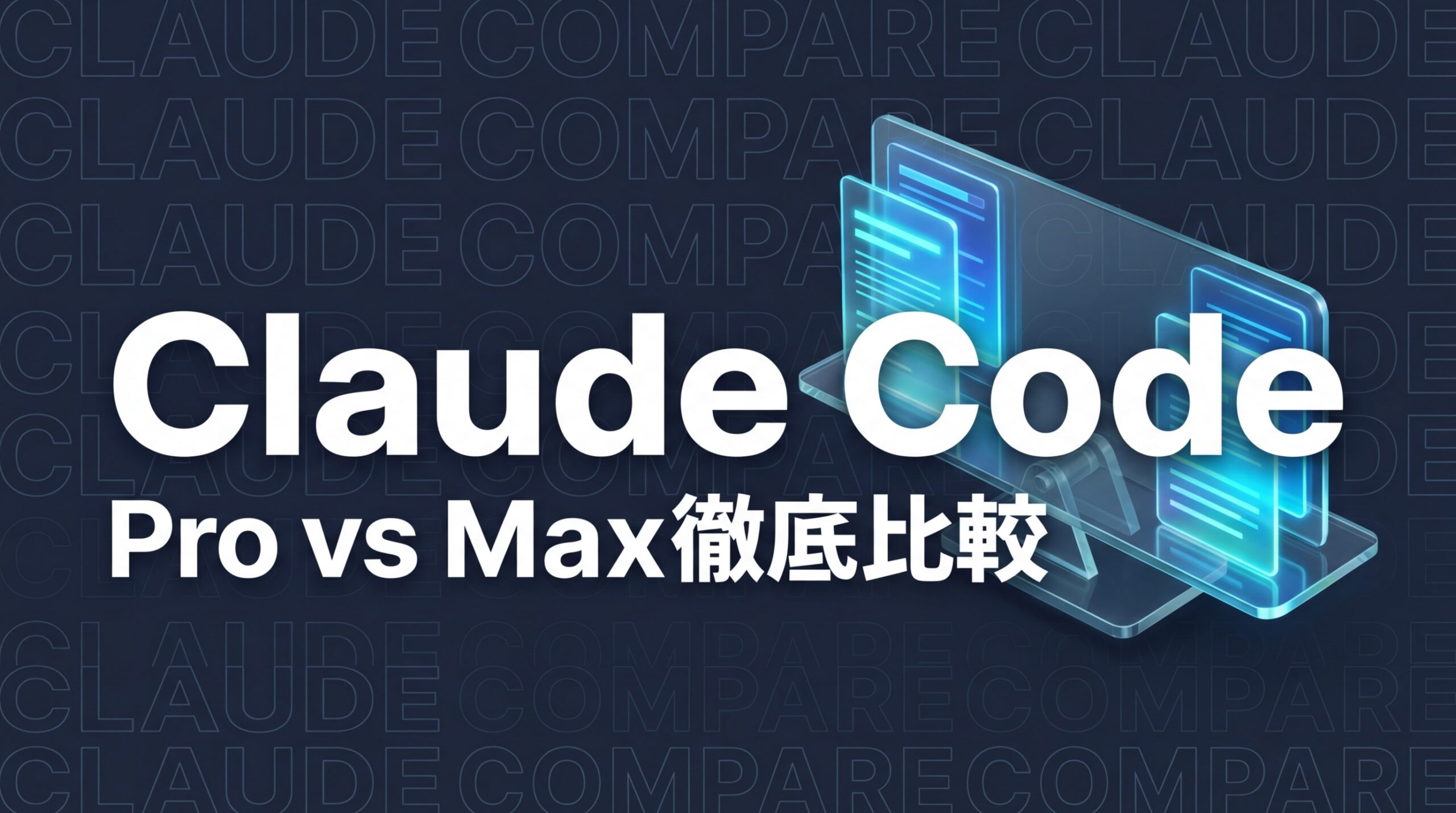 Claude Code Pro vs Max｜プラン別の機能・制限を徹底比較【2026年版】