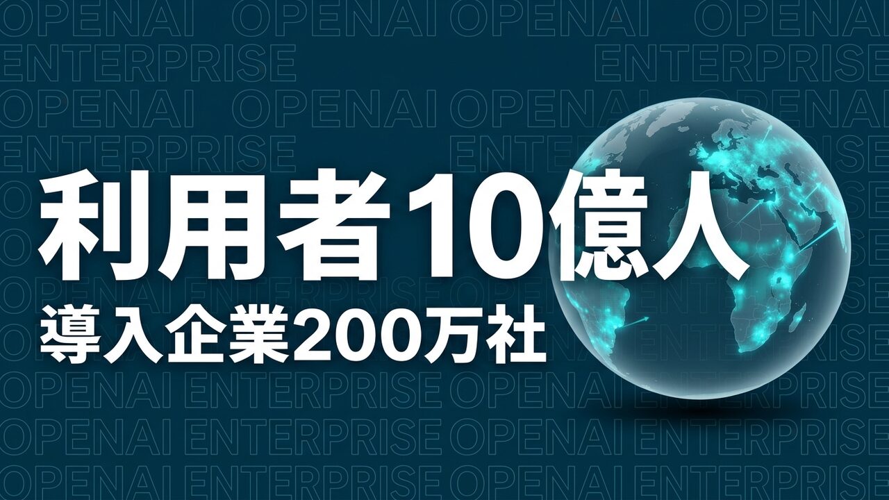 OpenAI利用者10億人、導入企業200万社|企業への示唆
