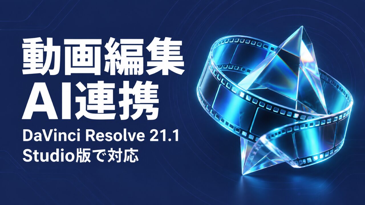 DaVinci Resolve 21.1のStudio版AI連携を示すアイキャッチ