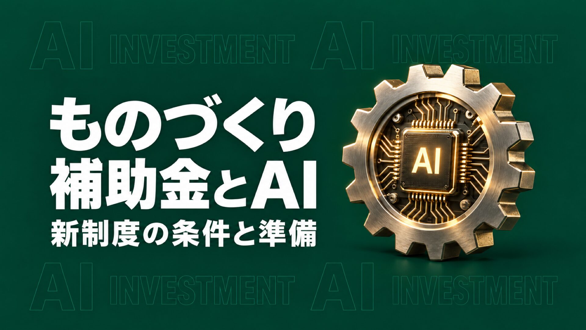 ものづくり補助金でAI導入は対象？新制度の条件と申請準備